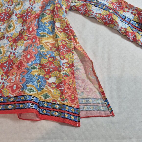John Mark Women’s Tunic Size 3X Top Collar Button Multicolor  Multi Patern 27 - Picture 11 of 13